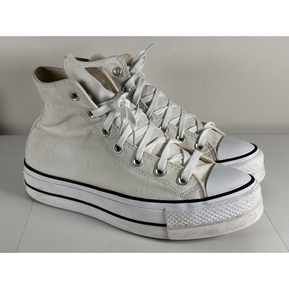 Size 9 - Converse Chuck Taylor All Star Platform High White Womens Shoes